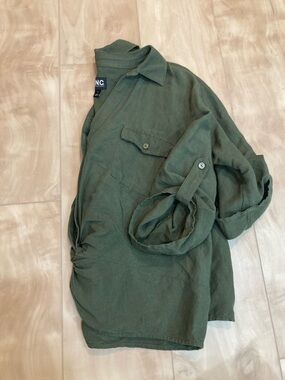Linen blend twist blouse